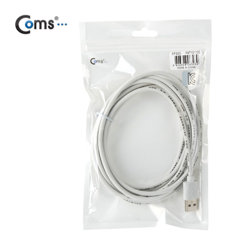 Coms iOS 스마트폰 5 케이블(4.5mm 두께), 3M/8핀