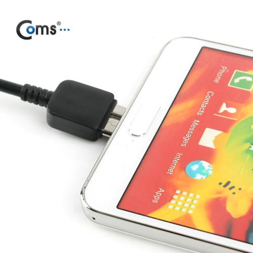 Coms 갤럭시노트 3 차량용 케이블(스프링) USB 2P/ 3.1A