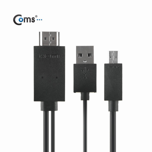 Coms 스마트폰 MHL 케이블, (갤럭시S5/갤노트3용), Black, 1.2M/11핀용