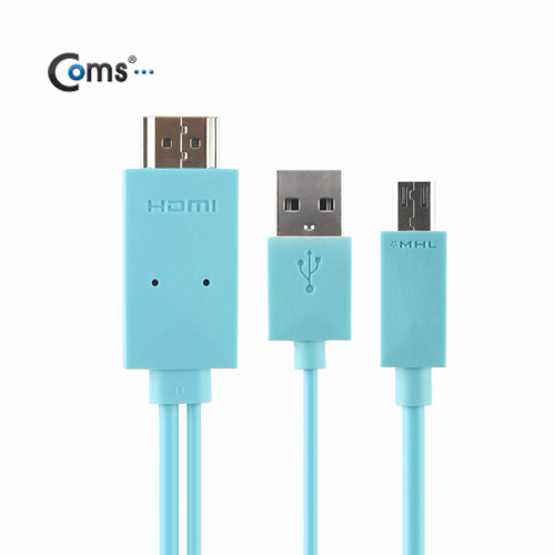 Coms 스마트폰 MHL 케이블, (갤럭시S5/갤노트3용), Blue, 5M/11핀용
