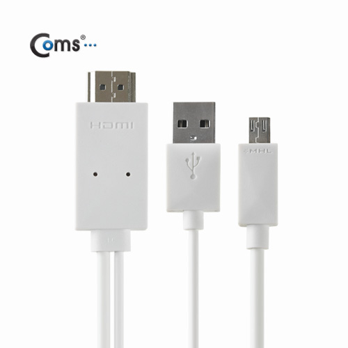 Coms 스마트폰 MHL 케이블, (갤럭시S5/갤노트3용), White, 3M/11핀용