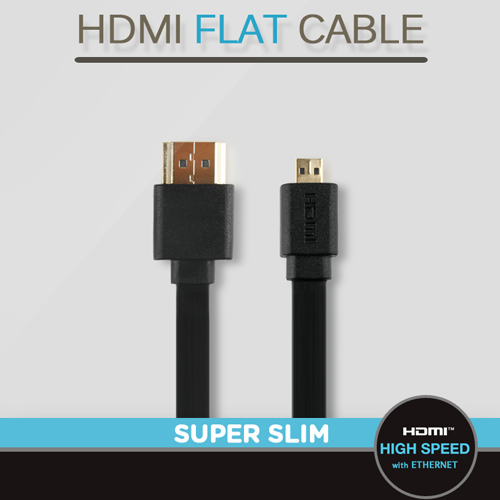 Coms HDMI/HDMI(Micro) 케이블(v1.4/FLAT/초슬림) 1.5M 고급/검