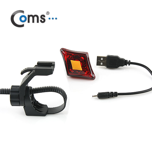 Coms 자전거 안전 점멸기 USB 충전/Red Light /LED