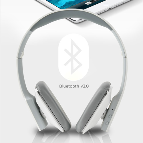 Coms 블루투스 스테레오 헤드폰(v3.0+EDR/class2지원)/강력한저음출력/화이트