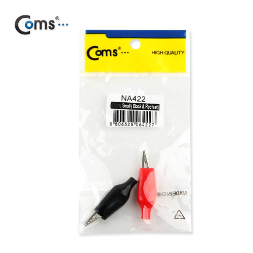 Coms 악어 클립(흑색+적색) 1세트 Black/Red, 27mm 소