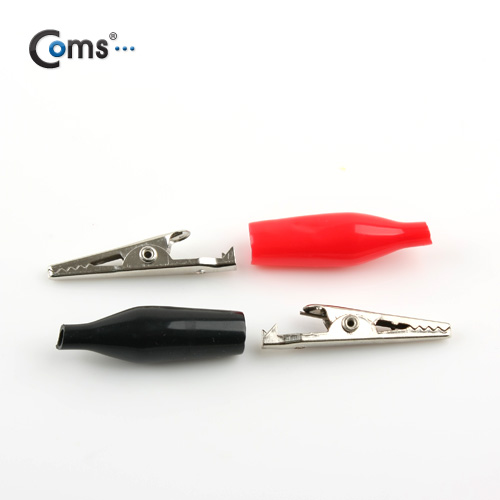 Coms 악어 클립(흑색+적색) 1세트 Black/Red, 35mm 중