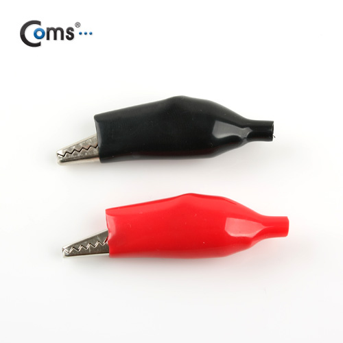 Coms 악어 클립(흑색+적색) 1세트 Black/Red, 44mm 대