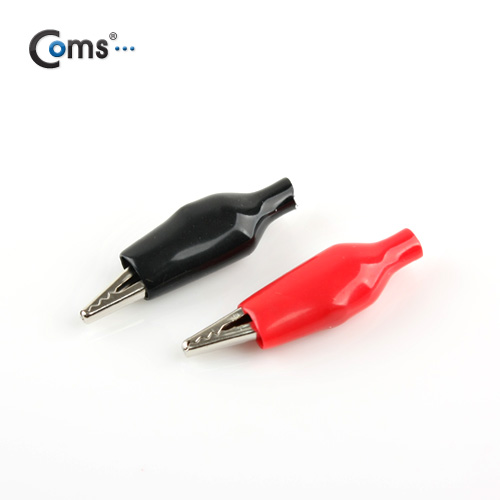 Coms 악어 클립(흑색+적색) 1세트 Black/Red, 27mm 소