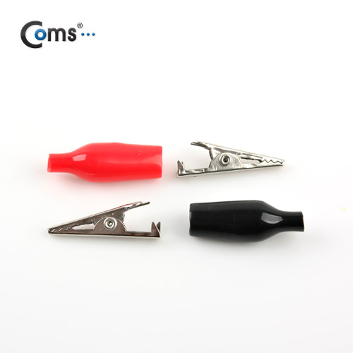 Coms 악어 클립(흑색+적색) 1세트 Black/Red, 27mm 소