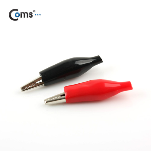 Coms 악어 클립(흑색+적색) 1세트 Black/Red, 35mm 중