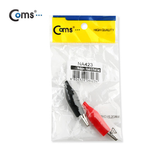 Coms 악어 클립(흑색+적색) 1세트 Black/Red, 35mm 중