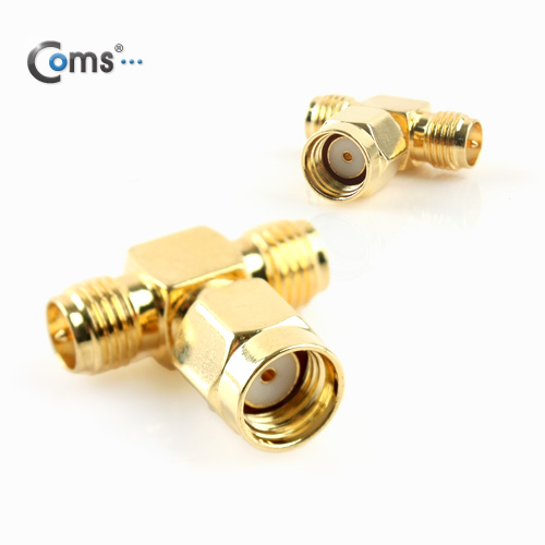 Coms RP-SMA 젠더, T형 M/F*2