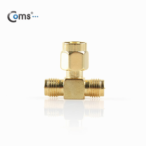 Coms RP-SMA 젠더, T형 M/F*2