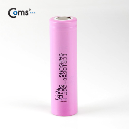 Coms 건전지 18650, 3.7V 2600mAh 리튬이온 충전지(삼성SDI) / 1ea