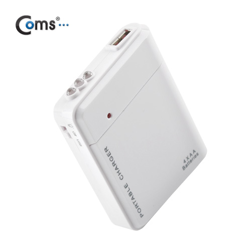Coms 비상 충전기(AA 전지용), AA x 4ea/White