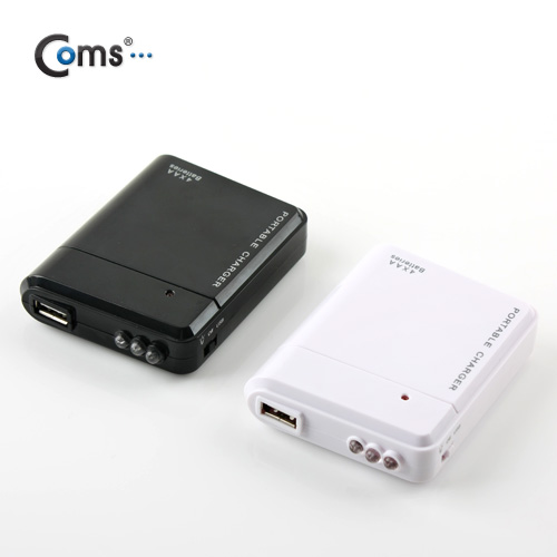 Coms 비상 충전기(AA 전지용), AA x 4ea/White