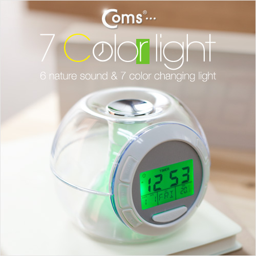 Coms 시계, 7 color light / 6 sound/디지털