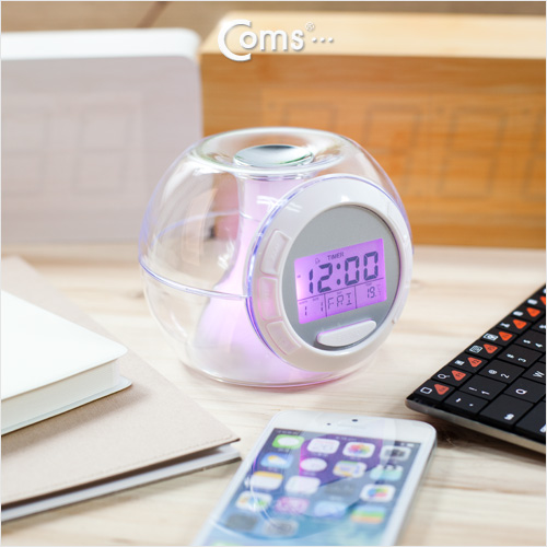 Coms 시계, 7 color light / 6 sound/디지털