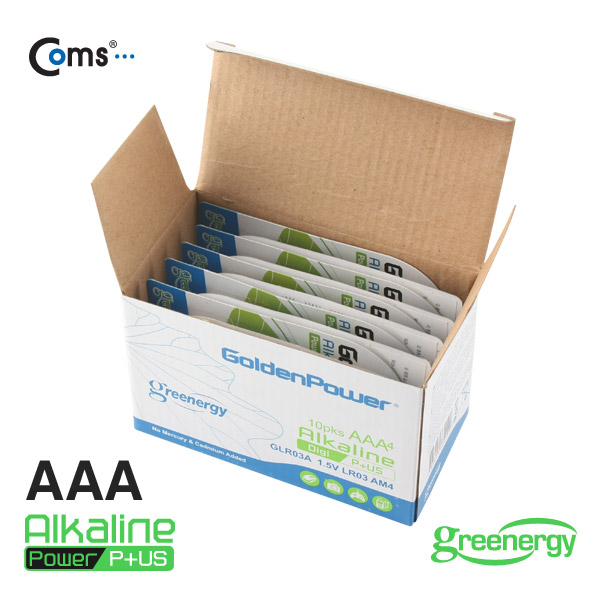 Coms 골든파워(GP)알카라인 건전지,AAA 사이즈,1.5V,카드형포장(4알)