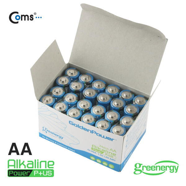 Coms 골든파워(GP)알카라인 건전지,AA 사이즈,1.5V,(2알) 벌크포장