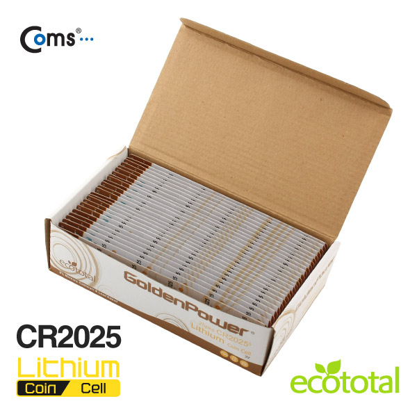 Coms 골든파워(GP)코인전지(CR2025),3.0v,1세트(5알),카드형포장