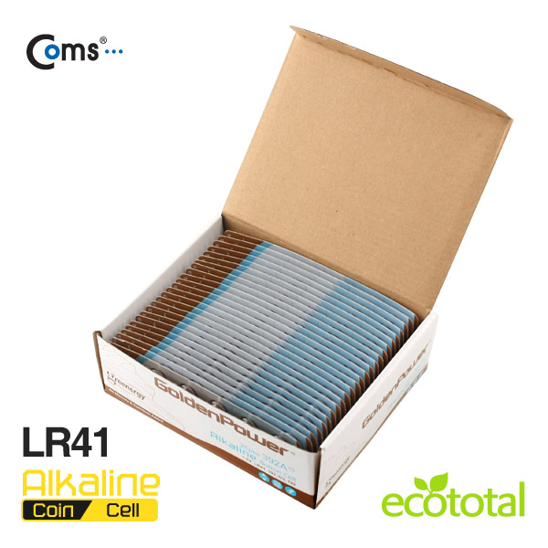 Coms 골든파워(GP)코인전지(LR41),알카라인 1.5v,1세트(10알),카드형포장