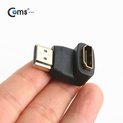 Coms HDMI 젠더(연장 M/F, 꺾임형), 하향90도 꺽임