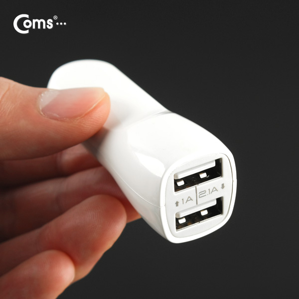 Coms USB 전원(DC 시가잭), WHITE, USB 2P(2.1A/1A) / 시거잭