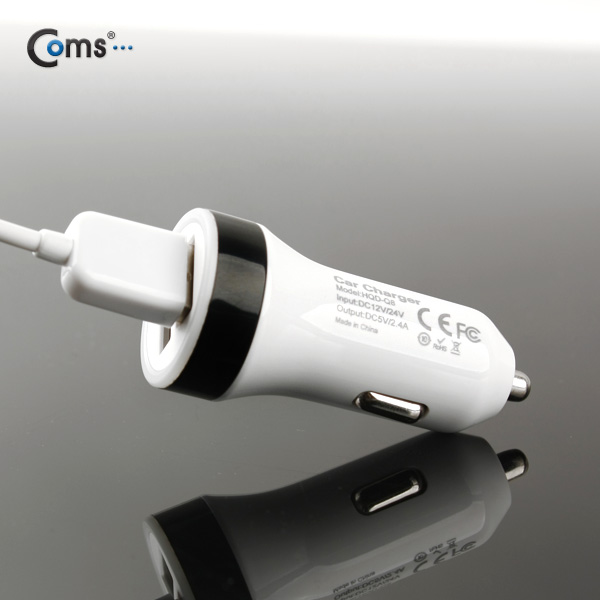 Coms USB 전원(DC 시가잭), USB 2P, 2.4A, 검정띠