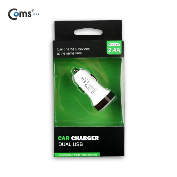 Coms USB 전원(DC 시가잭), USB 2P, 2.4A, 검정띠