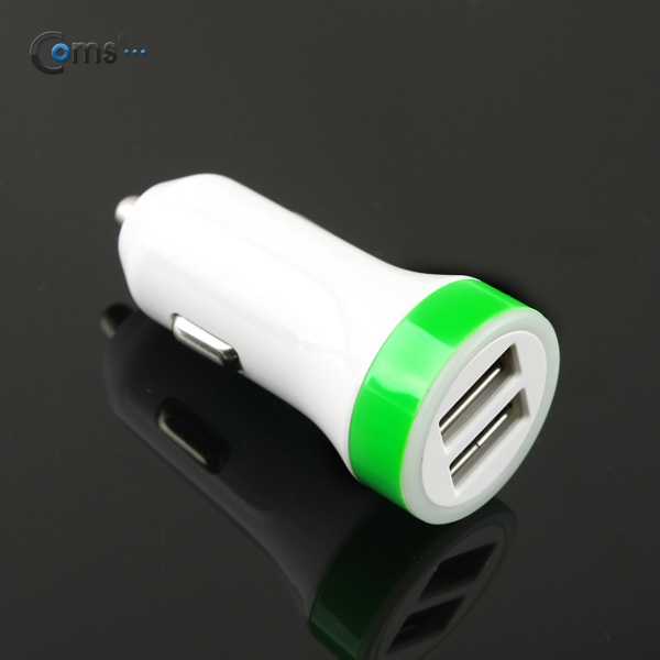 Coms USB 전원(DC 시가잭), USB 2P, 2.4A, 녹색띠