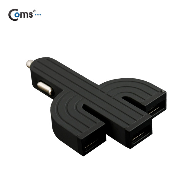 Coms USB 전원(DC 시가잭), USB 3P, 4.1A, black / 시거잭