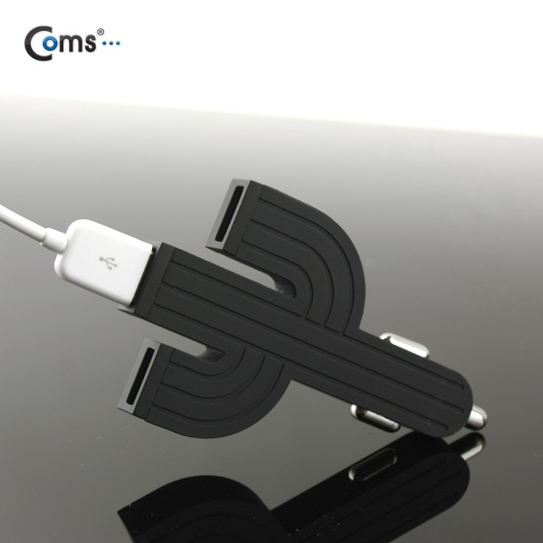 Coms USB 전원(DC 시가잭), USB 3P, 4.1A, black / 시거잭