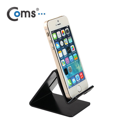 Coms 스마트폰 거치대(알루미늄/Black), 고정식(스마트폰/미니 태블릿)