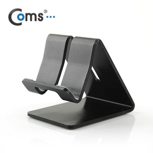 Coms 스마트폰 거치대(알루미늄/Black), 고정식(스마트폰/미니 태블릿)