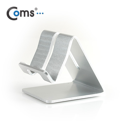Coms 스마트폰 거치대(알루미늄/Silver), 고정식(스마트폰/미니 태블릿)