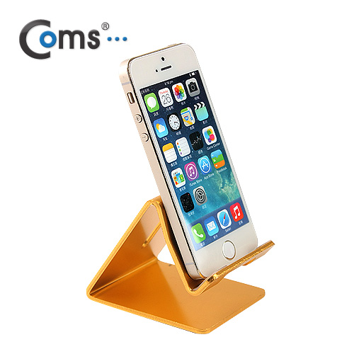Coms 스마트폰 거치대(알루미늄/Gold), 고정식(스마트폰/미니 태블릿)