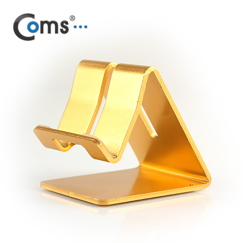 Coms 스마트폰 거치대(알루미늄/Gold), 고정식(스마트폰/미니 태블릿)