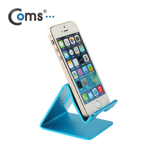 Coms 스마트폰 거치대(알루미늄/Blue), 고정식(스마트폰/미니 태블릿)