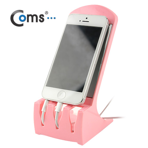 Coms 스마트폰 스탠드, Pink (거울+케이블정리)