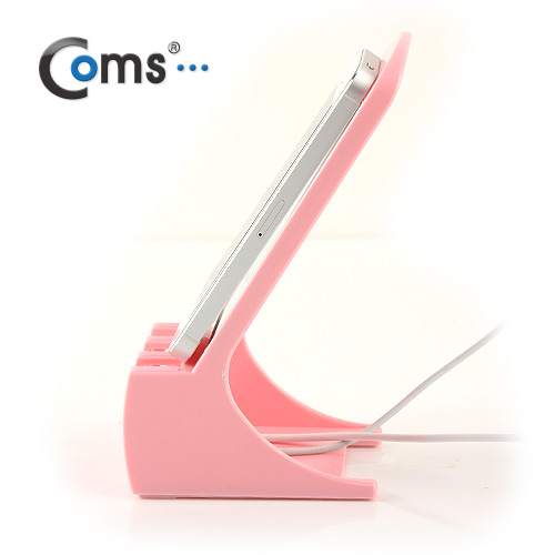 Coms 스마트폰 스탠드, Pink (거울+케이블정리)