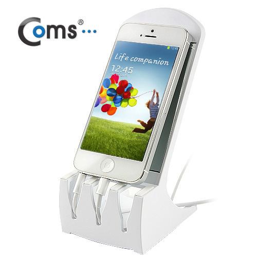 Coms 스마트폰 스탠드, White (거울+케이블정리)