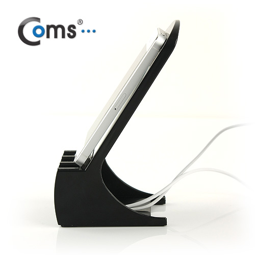 Coms 스마트폰 스탠드, Black (거울+케이블정리)