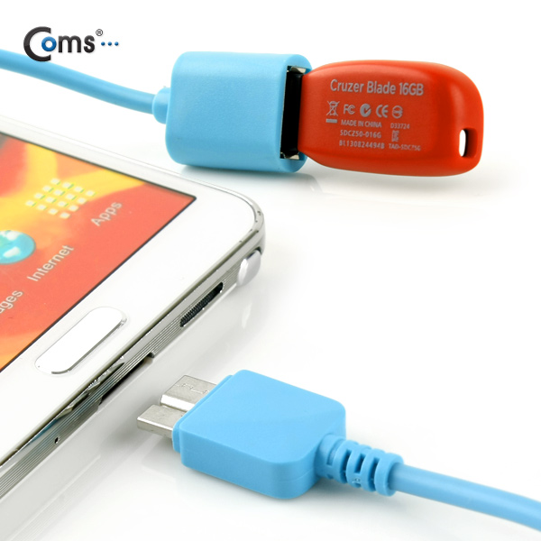 Coms 갤럭시노트3 OTG 젠더, Sky Blue