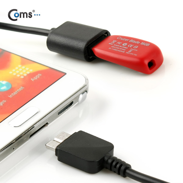 Coms 갤럭시노트3 OTG 젠더, Black