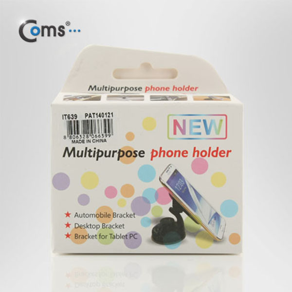 Coms 차량용 거치대, 흡착 빨판형/흡착레버, Black