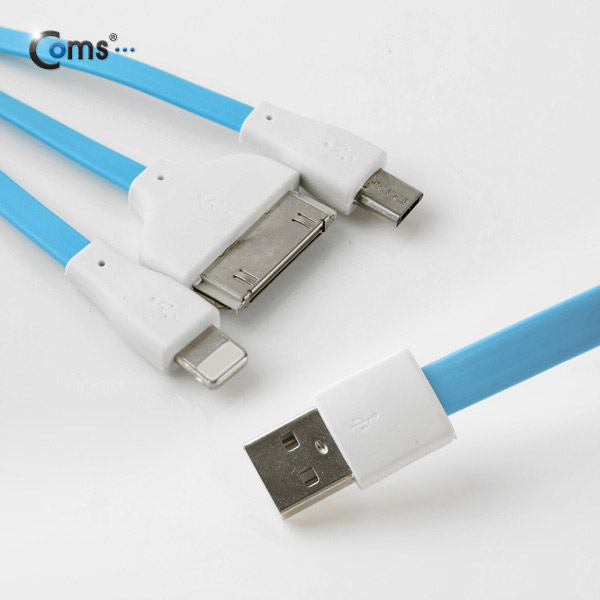 Coms 3 in 1 멀티 케이블(Flat), 1M/Blue