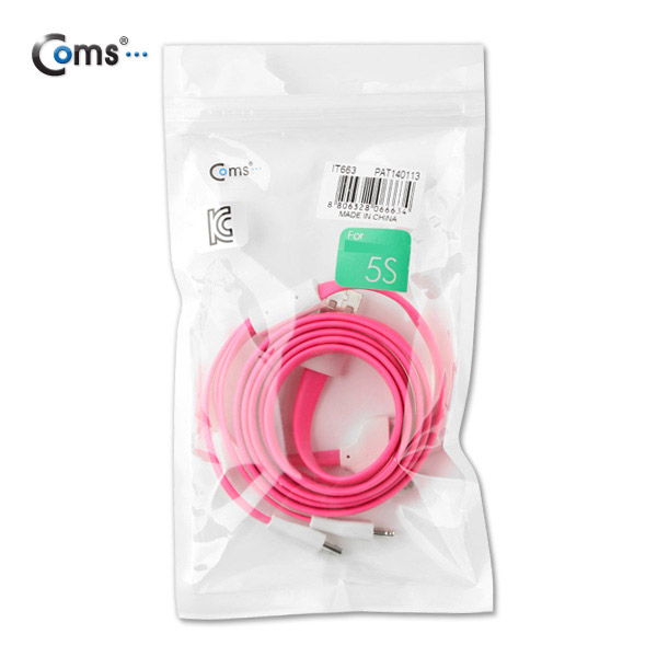 Coms 3 in 1 멀티 케이블 / 충전 케이블(Flat), 1M/Pink
