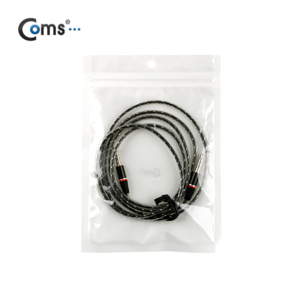 Coms 스테레오 케이블 (투명/3.5/4극),1M Black/Stereo