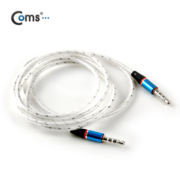 Coms 스테레오 케이블 (투명/3.5/4극),1M White/Stereo